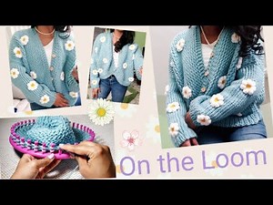 How to loom knit beautiful chunky cardigan / women daisy Chunky cardigan./Au tricotin