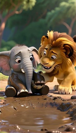 Baby Elephant Falls in a Puddle 🐘💦 | Heartwarming Kids Cartoon About Kindness🦁 #cartoon #3danimation