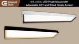 Commercial Electric 4 ft. x 8 in. White and Walnut Interior LED Flush Mount Ceiling Light 3000LM 42W Adjustable CCT Kitchen Light (4-Pack) C05005402A-4PK
