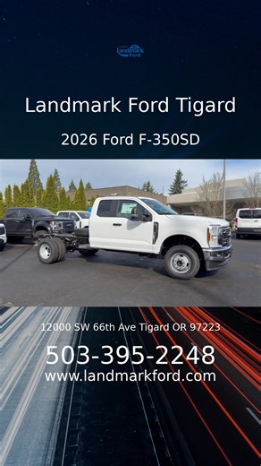 Stock # 4251741 For Sale: 2026 Ford F-350SD XL Price & Details: https://www.landmarkford.com/viewdetails/new/1fd8x3hn5ted30865/2026-ford-super-duty-f-350-drw-extended-cab-chassis-cab?utm_source=tiktok-lesa-video&utm_medium=social&utm_campaign=lesa-video&utm_content=vehicle-video Description: See for yourself when you take it out for a test drive. Our professional staff looks forward to giving you excellent service! #Tigard #Portland #Beaverton #LakeOswego #Wilsonville #2026 #Ford #F350SD #forsal