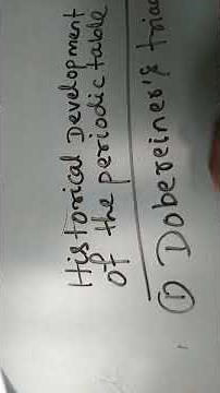 Historical development of the periodic table