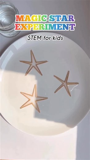 Sundas | Learning Advocate | kidsContent Creator on Instagram: "Toothpick Star Experiment For Kids “ What we need for this? • 5 wooden toothpicks 4 Water S A dropper & Medium size plate Step by steps: Bend the 5 toothpicks in the middle but do not break them completely. Put the 5 broken toothpicks in a circle with the broken points touching one another. Carefully put a few drops of water in the middle using a dropper or a straw. Now wait and watch how the toothpicks glide into place to form a st