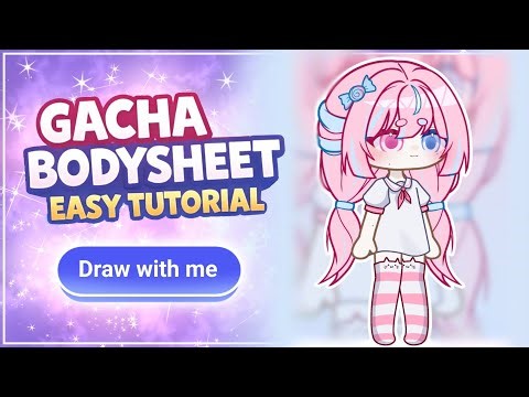 ‼️🩷Gacha Bodysheet Easy Tutorial🩷‼️Step by Step Drawing for Beginners 💫