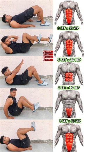 5 Minutes Abs Workout at Home without Equipment 🔥✅ #viral #abs #cardio #fatburn #weightloss #sixpack