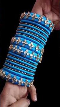 💙 Blue Designer Silk Thread Bangles | Bridal & Party Wear