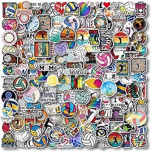 200 Pcs Volleyball Stickers for Water Bottles & Scrapbooking