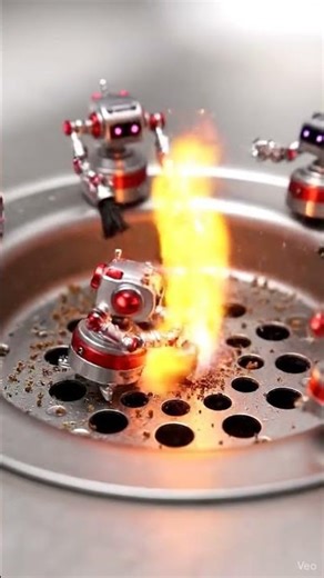 dumb robots cleaning filter #shorts #veo3 #robots #animation