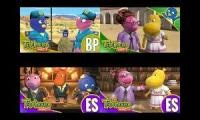 Mix of 4 videos from youtube : los backyardigans english and spanish