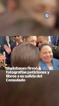 Entre fotos y autógrafos, así fue despedida Sheinbaum del Consulado de México en Barcelona #shorts