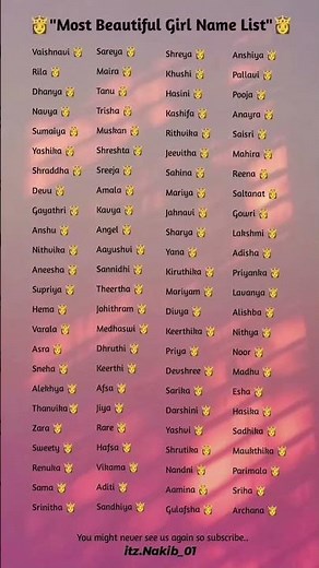 Most Beautiful Girl Name List 💖 | Cute, Unique & Trending Indian Girl Names 👑