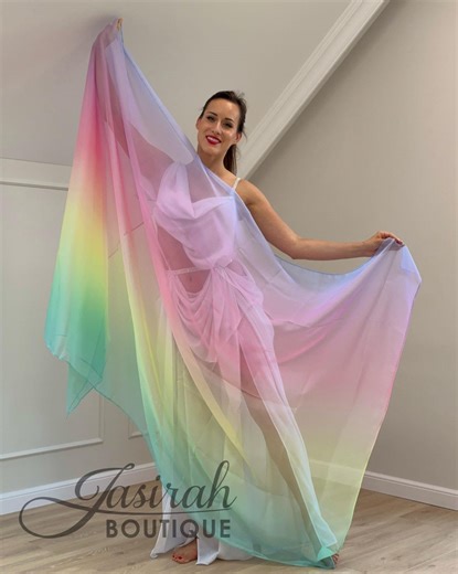 Chiffon Veil Bellydance Gradient Colours Dance Blue Pink Purple and More - Etsy UK