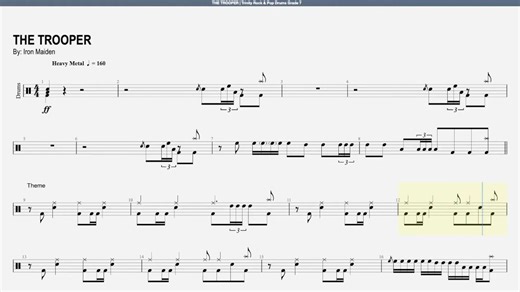 THE TROOPER 动态鼓谱 Trinity Rock & Pop Drums Grade 7