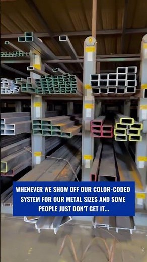 Color-coding our metals by size helps us find exactly what you need fast at our metal supply shop!