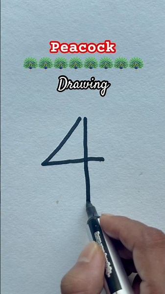 Easy Peacock 🦚 Drawing for beginners #short #shortvideo #art