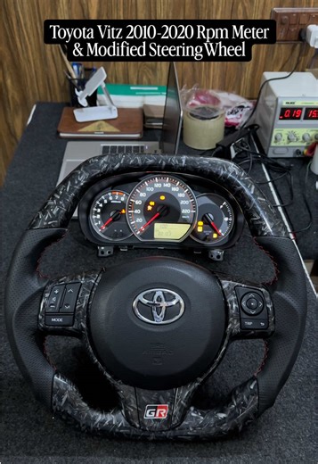 Installing a Forged Carbon Steering Wheel on Vitz 2010-202