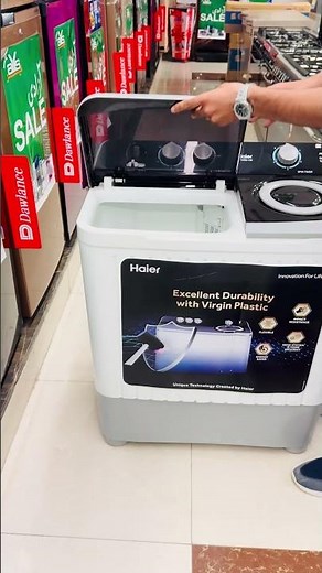 Haier HTW80-186 Semi-Automatic Washing Machine 8KG | 360° View | Durable & Efficient Washer