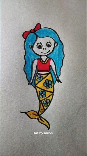 Mermaid drawing step by step❤️🥰 #drawing #art #easydrawing