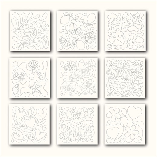 Bundle of 9 Quilting Embroidery Designs – Digital Machine Embroidery Patterns for Quilters - Etsy