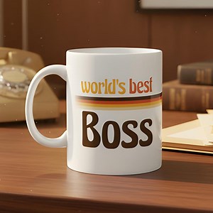 Retro World's Best Boss Mug, Vintage Coffee Cup, Boss Appreciation Gift, Office Desk Mug, Funny Work Gift for Boss - Etsy