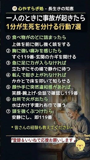 一人でいるとき倒れたら1分で身を守る方法7選 #一人暮らし #高齢者