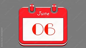 June calendar. all Days of month, Monthly Calendar. Text Effect on gray Background