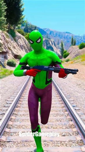GTA V Spider-Man Saves Hulk From Choo Choo Charles train Ep-016 #shorts #gta5