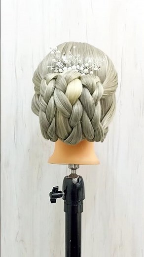 Braided Bun Tutorial 💖#braidedhairstyle #braidedbun