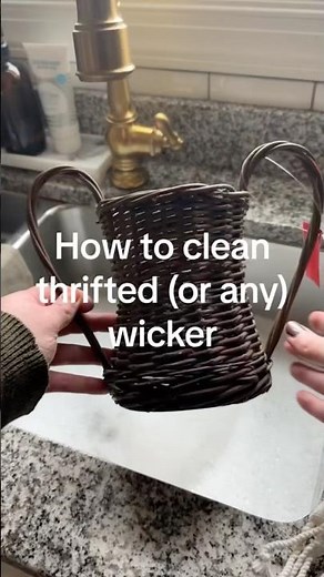 How to clean wicker and baskets - an easy tutorial for thrifted finds #wickerbasket