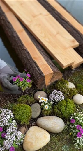 🔥 Amazing DIY Garden Bridge from Logs & Wood | Backyard Transformation Idea 🌿