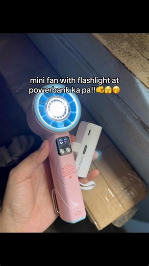 Mini Fan with Flashlight and Powerbank Features