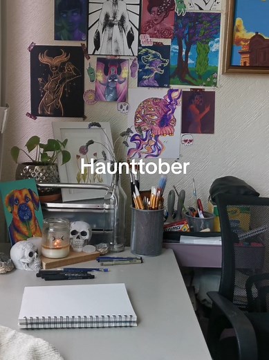 English version: Hello, fellow artist! 🎨 Feel like drawing spooky stuff this October but don't want to join Inktober? I've got a challenge for you... Meet Haunttober! 👻