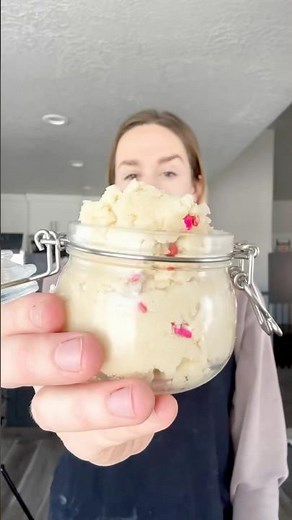 edible sugar cookie dough for one 💕 #baking #sugarcookie #dough #cookiedough
