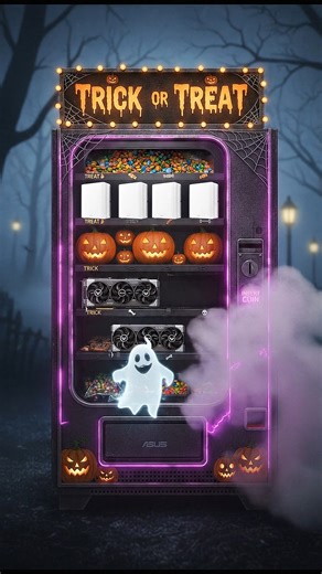 1K views | Not your average vending machine.  ​ Dare to insert a coin? 滋 ​ Better hope it’s a treat, not a jump scare.  ​ Happy Halloweeeeen! ​ #ASUS #Halloween #TUFGaming #ZenWiFi | ASUS | Facebook