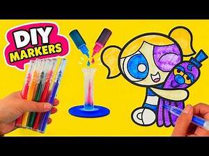 Coloring The Powerpuff Girls with DIY Markers | Crafts for Kids