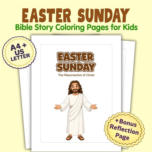 Easter Sunday Coloring Pages for Kids | Resurrection of Jesus Story | Christian Bible Activity Pack - Etsy