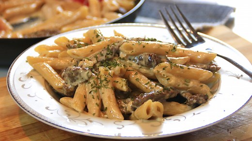 Creamy Steak Penne Pasta