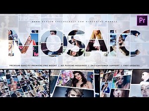 Mosaic Logo Reveal | Photo Wall Premiere Pro MOGRT [ perfect for vlog intro or event promo ]