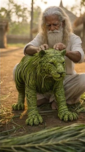 You Won't Believe the CRAZY Craftsmanship of This Flying Tiger Made of GRASS!
