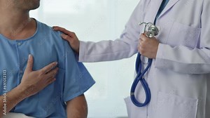 Doctor examining patient by listening lungs and breathing for Acute Respiratory Illness Clinic