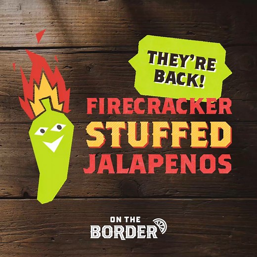 Hot off the press! 🔥 Firecracker Stuffed Jalapeños are back on the menu! Spice up your next meal and order for dine-in, to-go, or delivery today. | On The Border