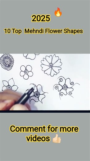 🔥Simple flower mehndi shapes for beginners 🌺 | Easy & beautiful mehndi design practice 💫 #shorts