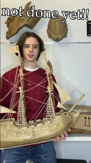 Cardboard ships!📦🏴 #cardboarddiy #crafting #ships #pirates #onepiece #potc #cardboarddiy