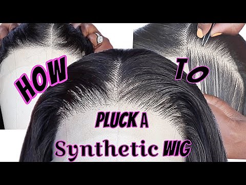 STEP BY STEP‼️ HOW TO PLUCK A Synthetic Lace Front WIG TUTORIAL for BEGINNERS | Miss Khrissy