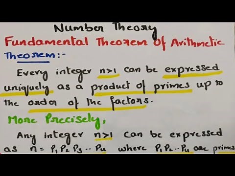 Fundamental Theorem of Arithmetic - Number Theory - proof with examples MFCS -DMS