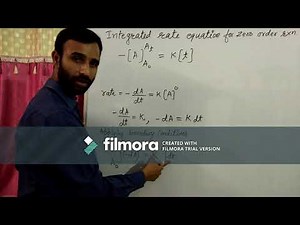 Integrated rate equation for zero order reaction - complete explanation