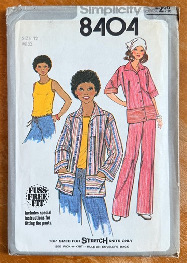 Vintage 70s Simplicity 8404 Sewing Pattern - Jacket, Tank Top & Pants (bust 34") FF - Etsy