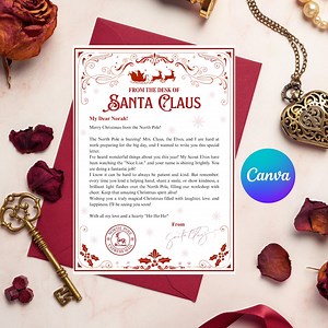 Editable Santa Letter Template, Personalized Letter From Santa Claus, Christmas Eve Printable, North Pole Mail for Kids, Holiday Magic Gift - Etsy