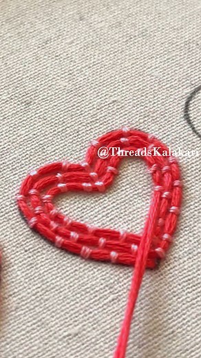 1.6M views · 21K reactions | Beatiful hand embroidery design for Beginners #handembroiderywork #handembroideryvideo #handembroideryart #love #embroiderytutorial #cleaninghacks #christmasfashion #Pep #fblifestyle #threadskalakari #lifehacks #diy #digitalcreator #digitalart #MakeupHack #heartcake | ThreadsKalakari | Facebook