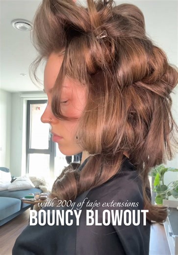 Achieve the Perfect Bouncy Blowout with Tape Extensions