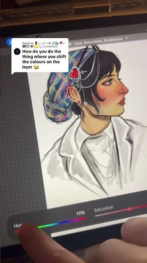 how to adjust hue,saturation and brightness in procreate #procreate #tutorial #digitalart